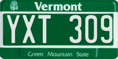 VT license plate YXT309