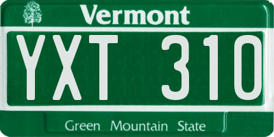 VT license plate YXT310