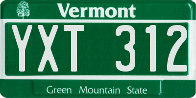 VT license plate YXT312