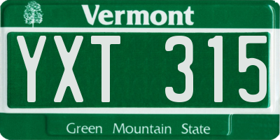 VT license plate YXT315