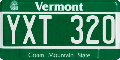 VT license plate YXT320