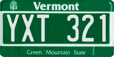 VT license plate YXT321