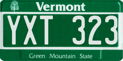 VT license plate YXT323