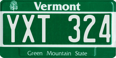 VT license plate YXT324