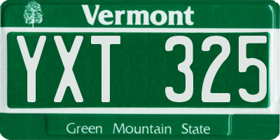 VT license plate YXT325