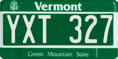 VT license plate YXT327