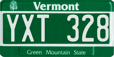 VT license plate YXT328