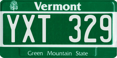 VT license plate YXT329