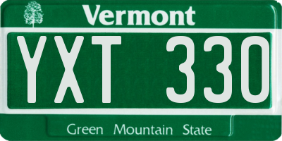 VT license plate YXT330