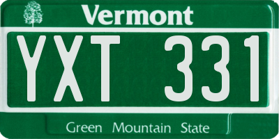 VT license plate YXT331