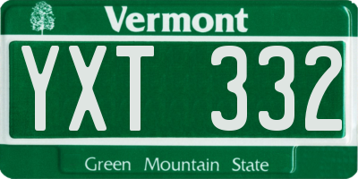 VT license plate YXT332