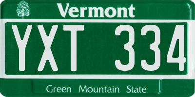 VT license plate YXT334