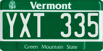 VT license plate YXT335