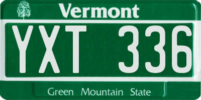VT license plate YXT336