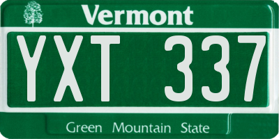 VT license plate YXT337