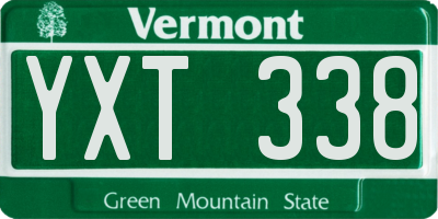 VT license plate YXT338