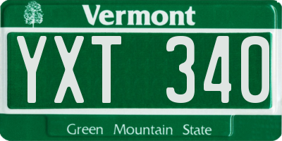 VT license plate YXT340