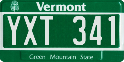 VT license plate YXT341
