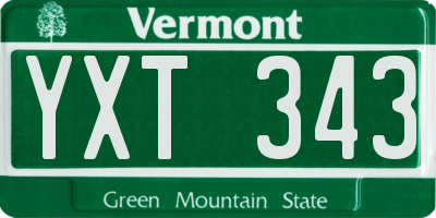 VT license plate YXT343