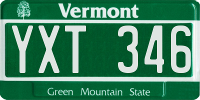 VT license plate YXT346