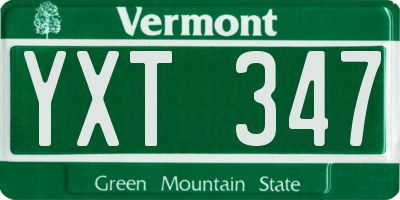 VT license plate YXT347