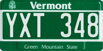 VT license plate YXT348