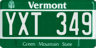 VT license plate YXT349