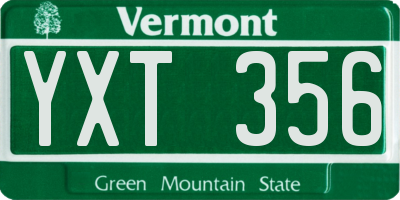 VT license plate YXT356