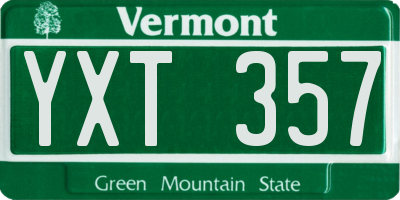 VT license plate YXT357