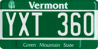 VT license plate YXT360