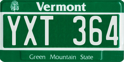 VT license plate YXT364