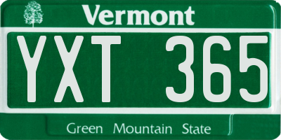 VT license plate YXT365