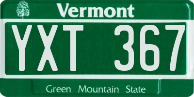 VT license plate YXT367