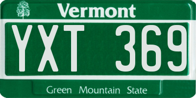 VT license plate YXT369