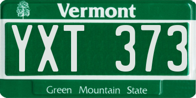 VT license plate YXT373