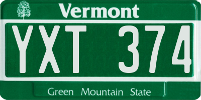 VT license plate YXT374
