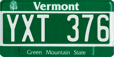 VT license plate YXT376