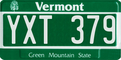VT license plate YXT379
