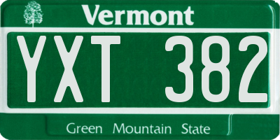 VT license plate YXT382