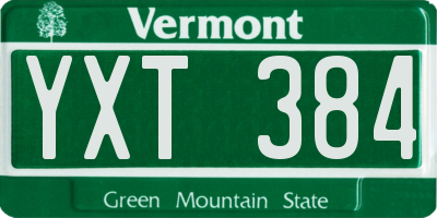 VT license plate YXT384