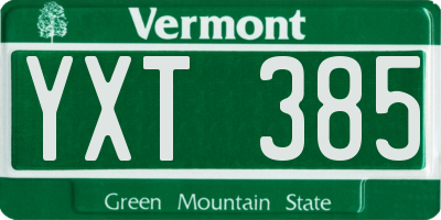 VT license plate YXT385