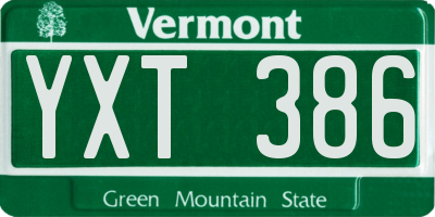 VT license plate YXT386