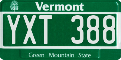 VT license plate YXT388