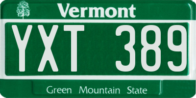 VT license plate YXT389
