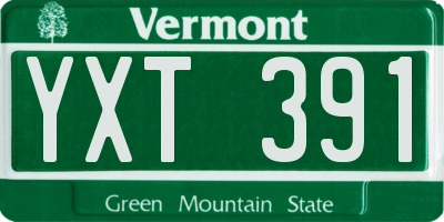VT license plate YXT391