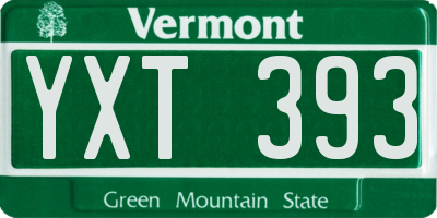 VT license plate YXT393