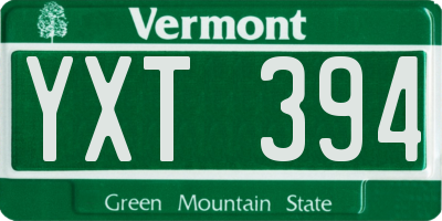 VT license plate YXT394