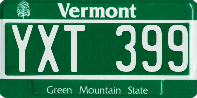 VT license plate YXT399