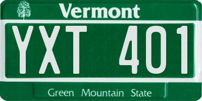 VT license plate YXT401