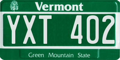 VT license plate YXT402